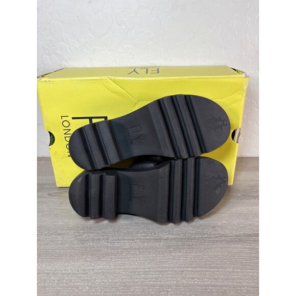 Fly London TECH493FLY Mousse Women's Black Leather Slip on Sandals Size 38 US 7 - Picture 6 of 7